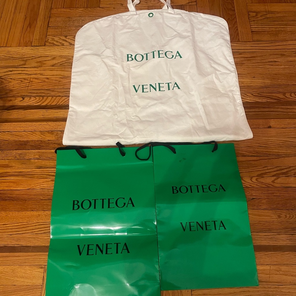 Bottega vaneta garment bag and 2 paper bags